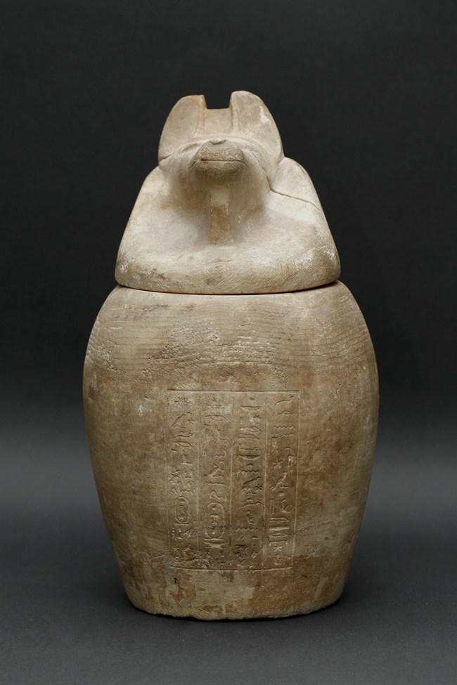 Canopic jar of Ketjen in the form of god Duamutef